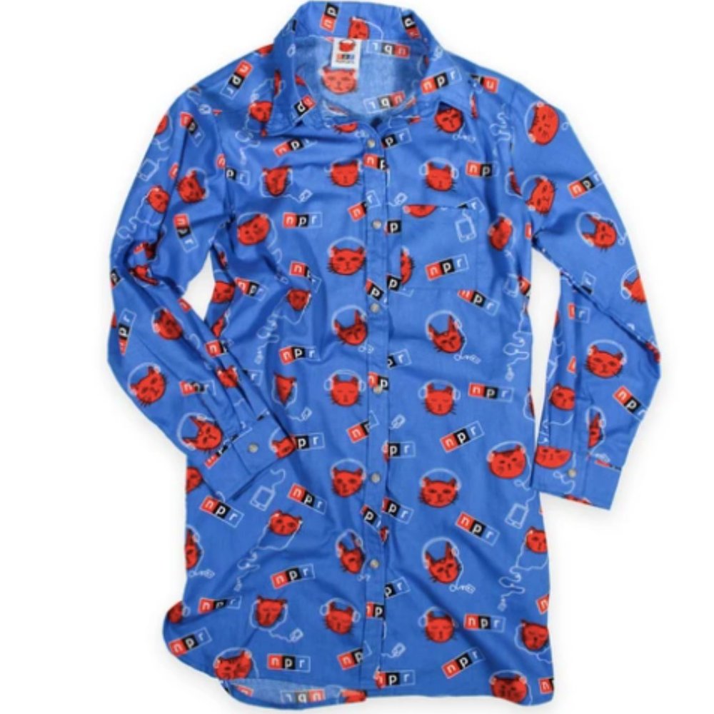 NPR Podcats Flannel Nightshirt